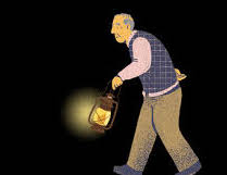 A Man with a Lamp
