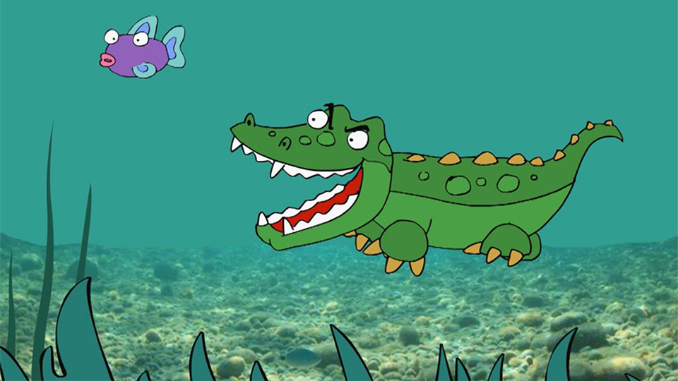 Look at the sneaky crocodile