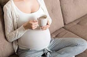 Drinking coffee