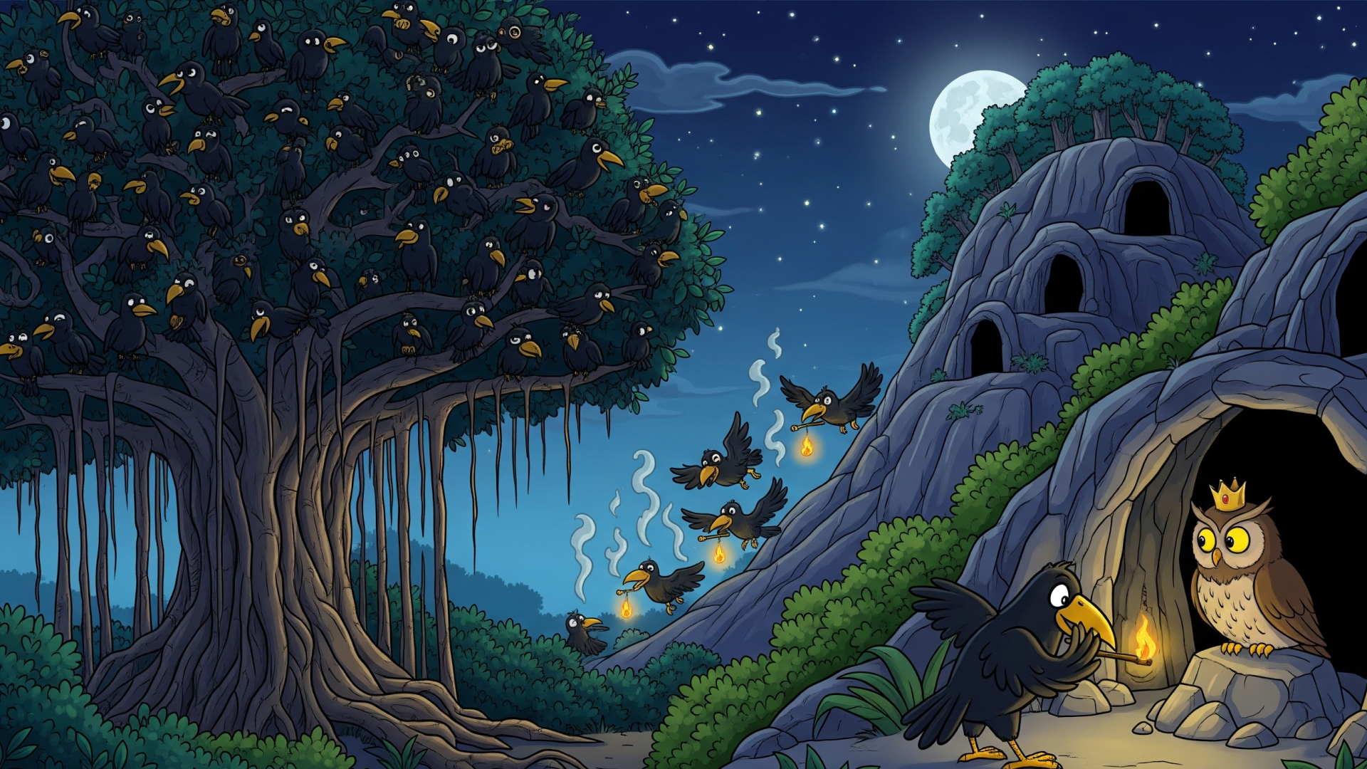 കാക്കയും മൂങ്ങയും