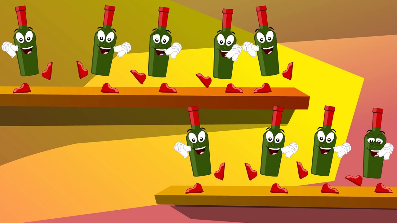Ten green bottles