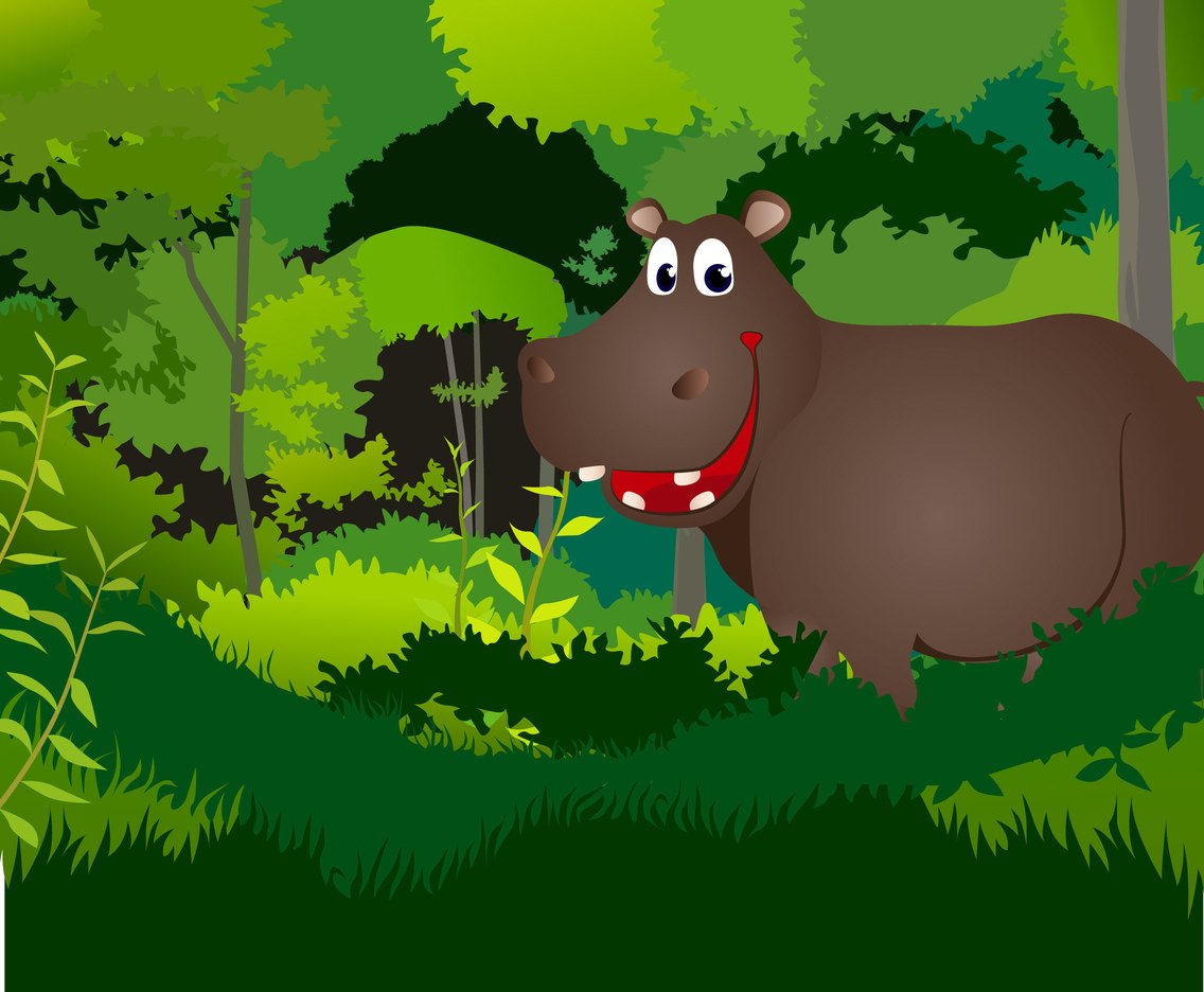 One big hippo balancing