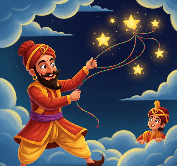 చుక్కల్ని మూటకట్టిన బీర్బల్...!