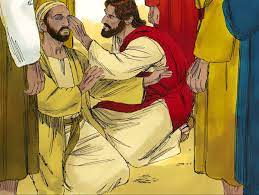 Jesus heals a blind man in Bethsaida